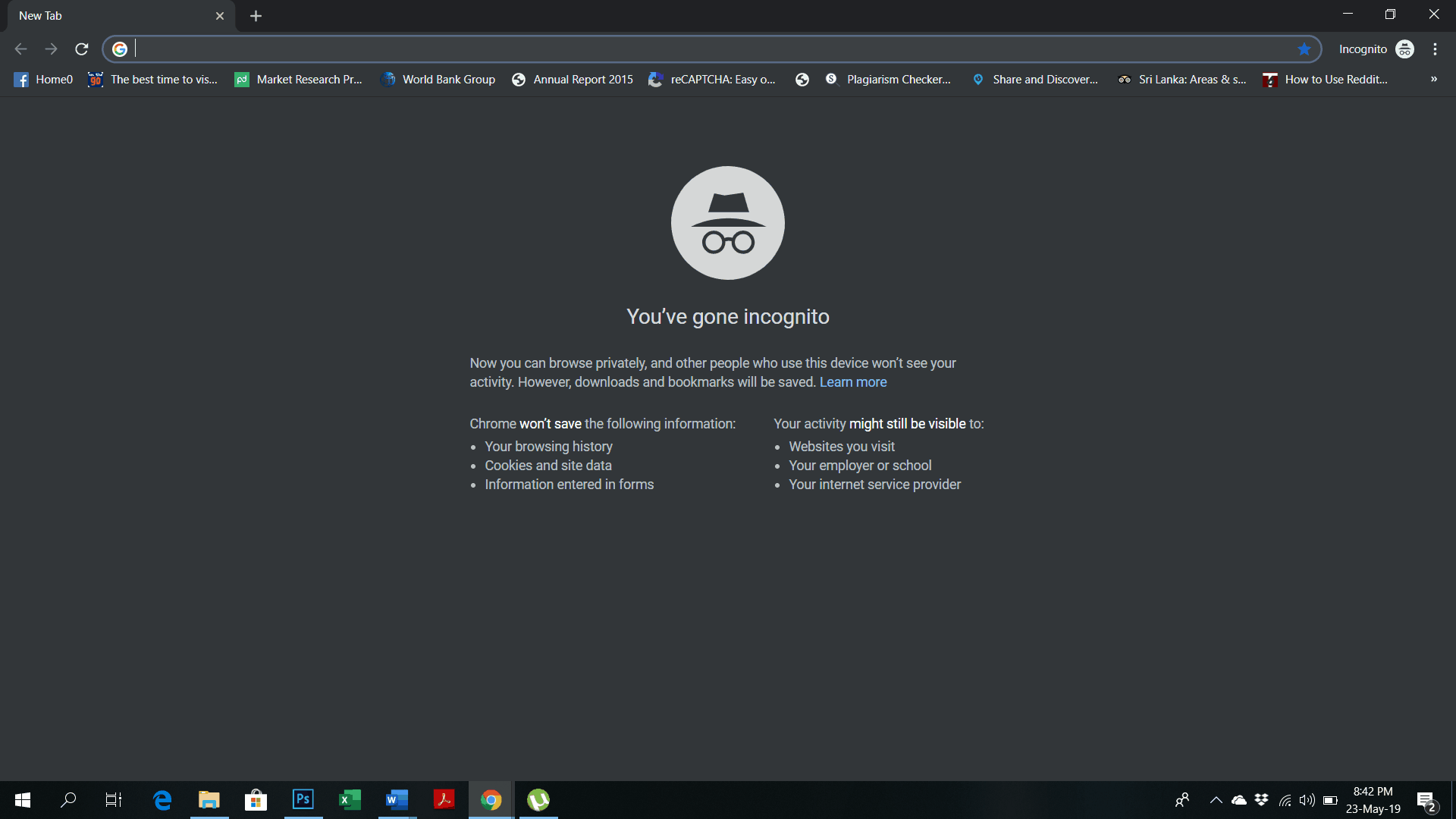 Incognito mode of chrome