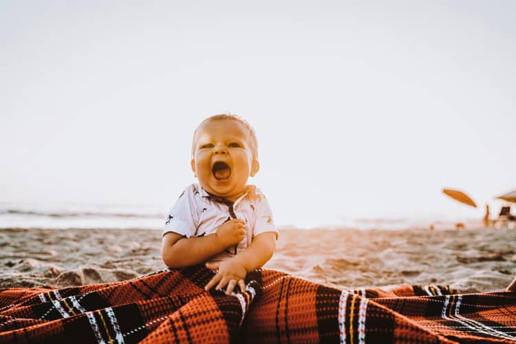 baby at Negombo beach