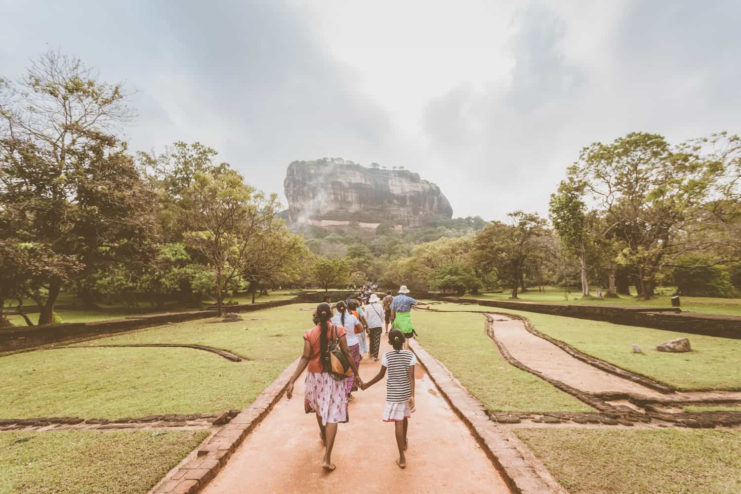 Sigiriya Rock Fortress with children