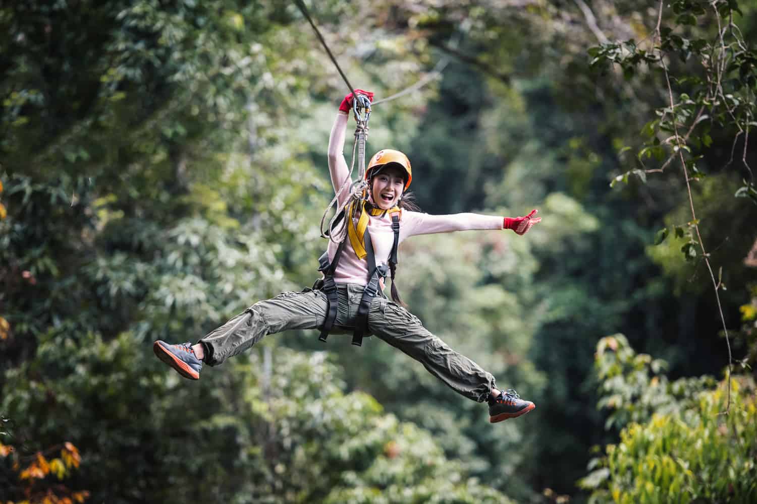 Enjoying zipline in Ella